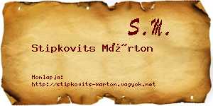 Stipkovits Márton névjegykártya