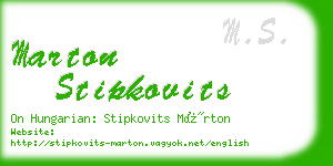 marton stipkovits business card